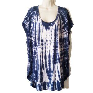 Old Navy Tie Dye Tunic Swim Cover Up XXL White Blue  50off3